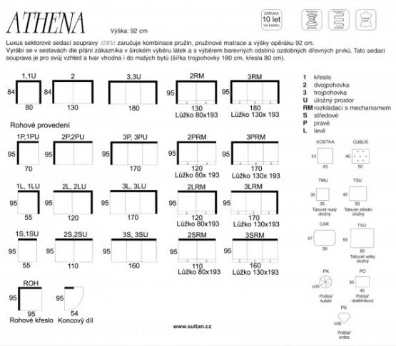 Sedací souprava Athena produktový leták